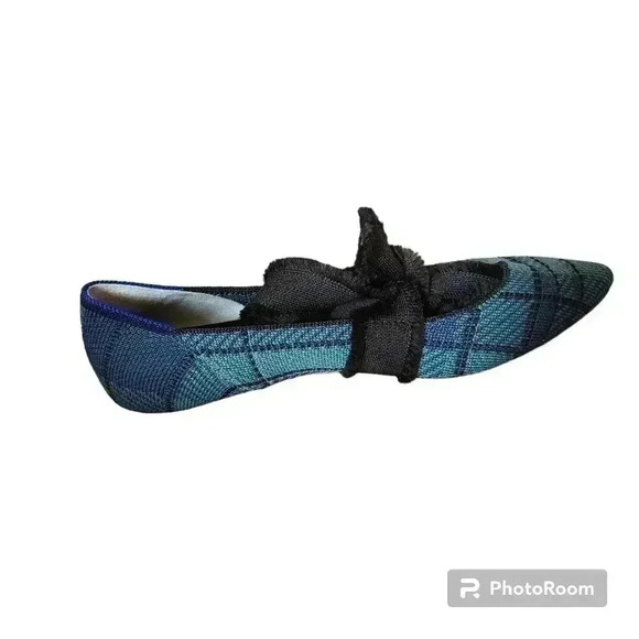 Rothy's Shoes Special Edition Plaid Mary Jane With Tie / Bow Size 7 - Picture 5 of 6